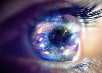 eyes outer space stars galaxies