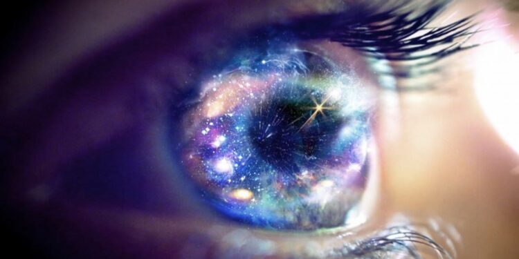 eyes outer space stars galaxies