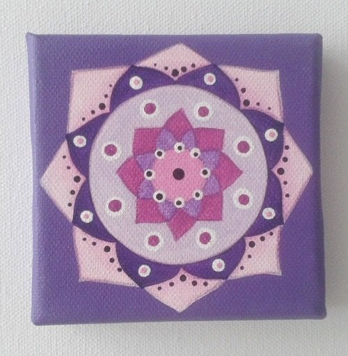 Mandala - vijolična, 10x10 cm 1