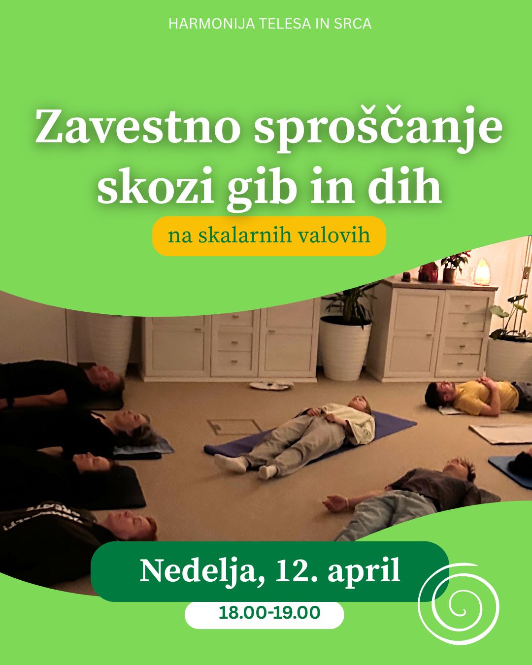 Zavestno sproščanje skozi gib in dih na skalarnih valovih